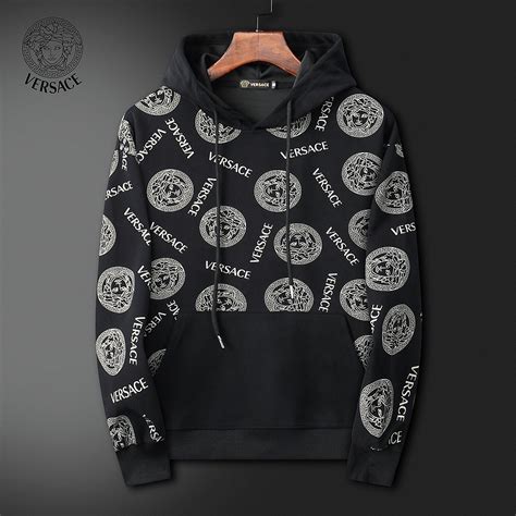 replica versace velour hoodie|versace sweatshirt.